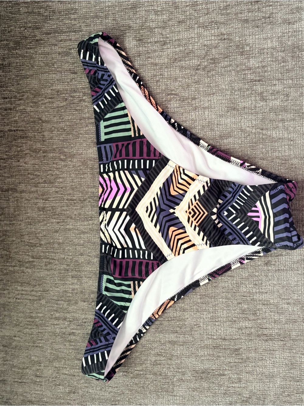PINK Victoria Secret-Geometric Print Bikini Bottoms - Multicolor